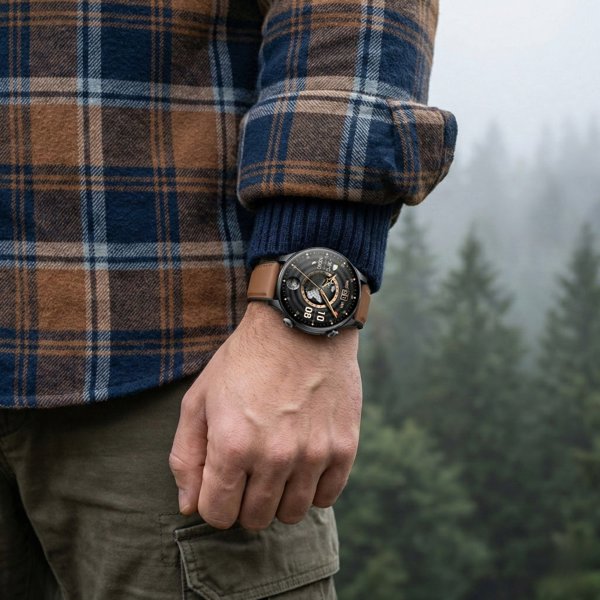Gravity Smartwatch GT35-1 Ανδρικό Ρολόι με Γκρι Κάσα και Μαύρο Λουράκι