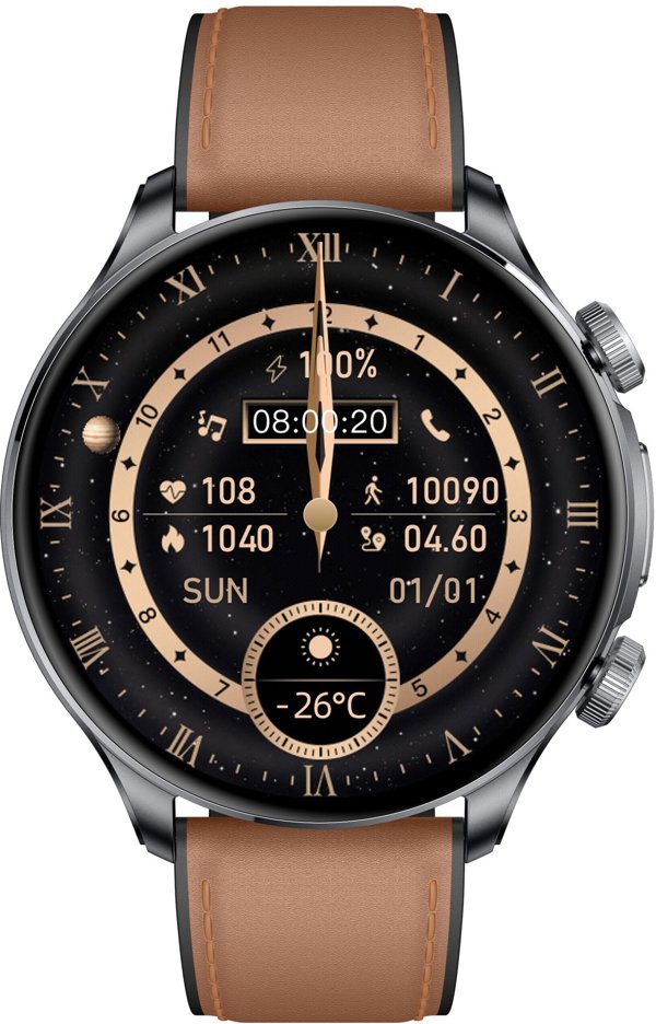 Gravity Smartwatch GT35-1 Ανδρικό Ρολόι με Γκρι Κάσα και Μαύρο Λουράκι