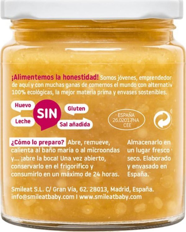 Smileat BIO Βιολογικό βάζο με μικρά κομμάτια φακής και κινόα, 230g