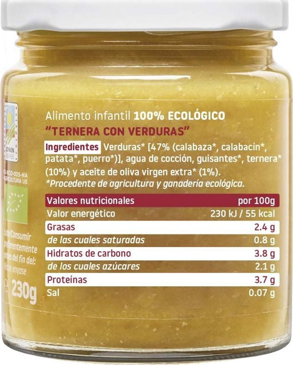 Smileat BIO Βαζάκι με βιολογικό μοσχάρι και λαχανικά, 230g