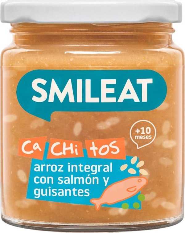 Smileat BIO Sloiczek z ekologicznyc malymi kawalkami grochu i lososia, 230g