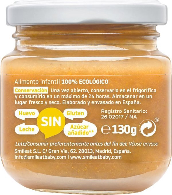 Smileat BIO Deser wieloowocowy z ekologicznym mango, 130g
