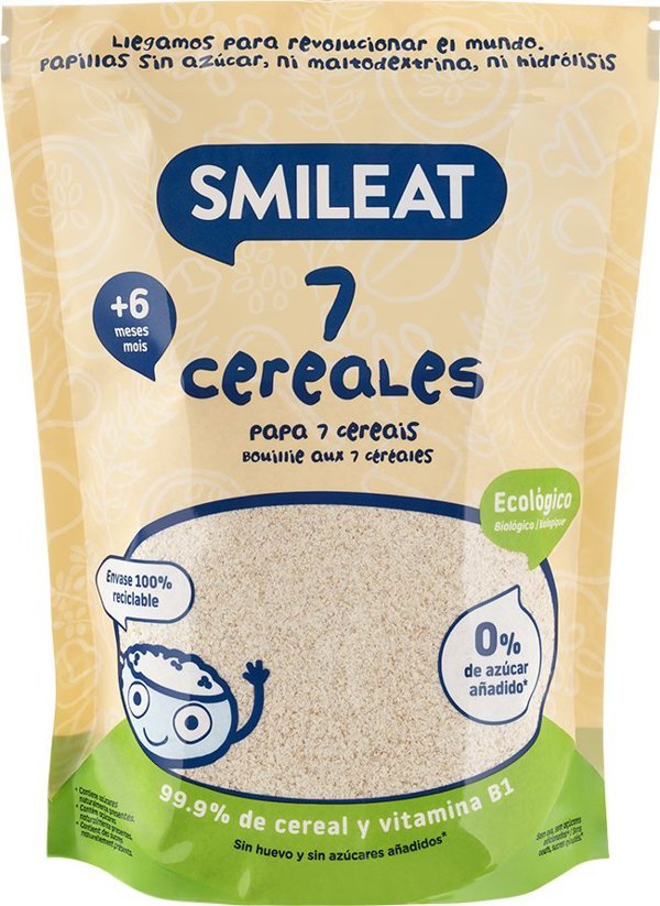 Smileat Οργανική κρέμα για βρέφη με 7 δημητριακά, 200g