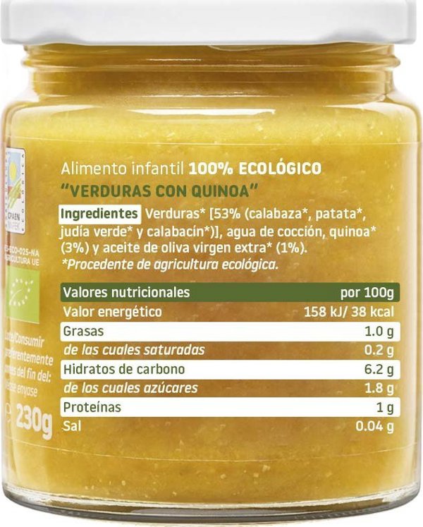 Smileat BIO Βάζο με βιολογικά λαχανικά και κινόα, 230g