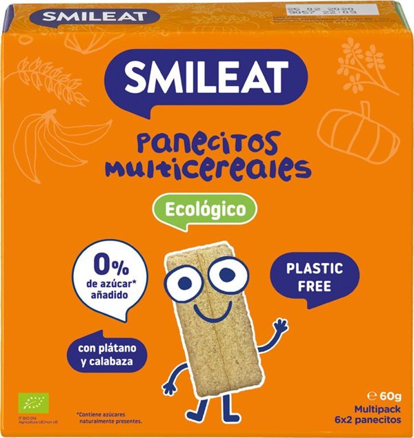 Smileat BIO Παιδικό Τραγανό Ψωμί με Μπανάνα και Κολοκύθα Χωρίς Ζάχαρη 60g