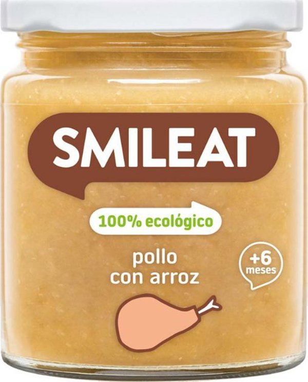 Smileat BIO Βάζο με βιολογικό κοτόπουλο και ρύζι για βρέφη, 230g