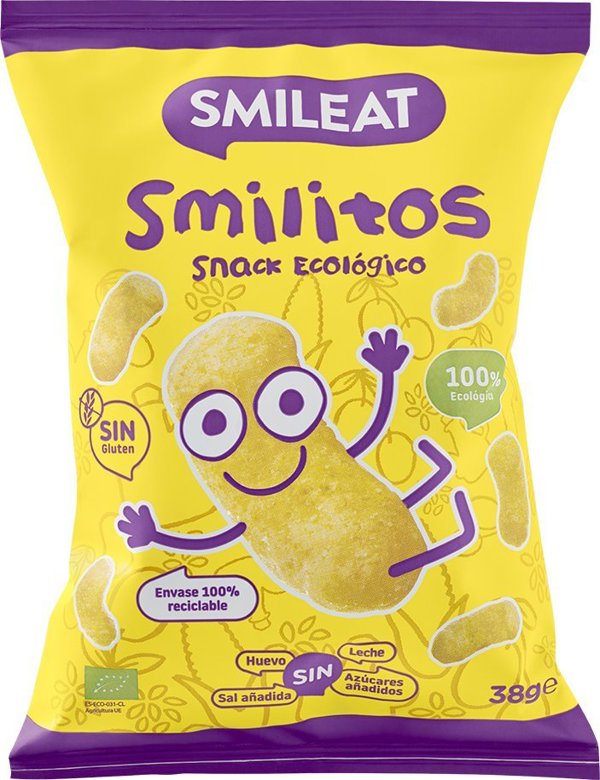 Smileat BIO Smilitos, Οργανικό σνακ καλαμποκιού, 38g