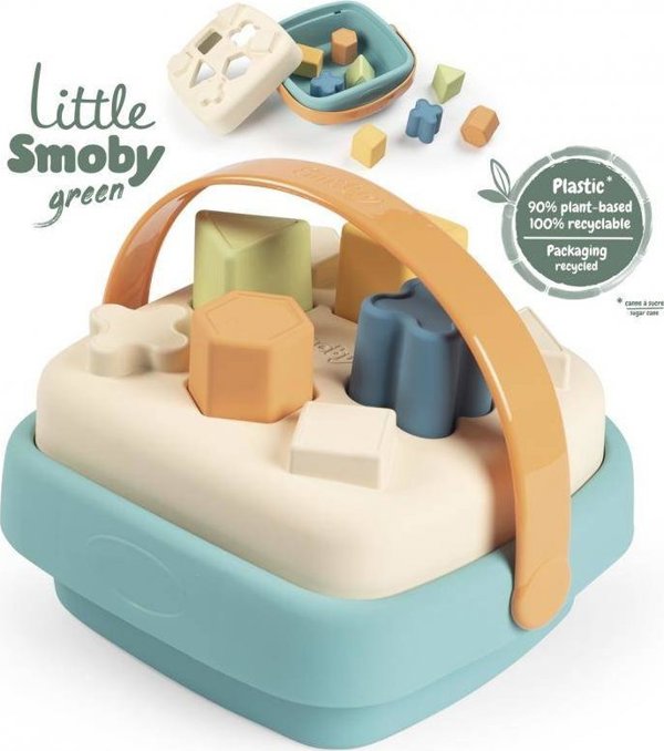 Smoby Little Green Sorter Παιχνίδι Διαλογής Σχημάτων από Βιοπλαστικό με Καλάθι Μεταφοράς