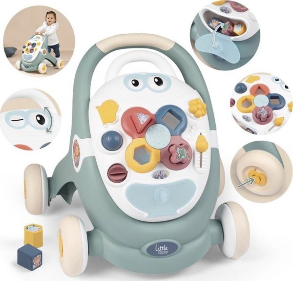 Smoby Διαδραστικός Περιπατητής Little 3 σε 1 για Μωρά, Παστέλ Χρώματα