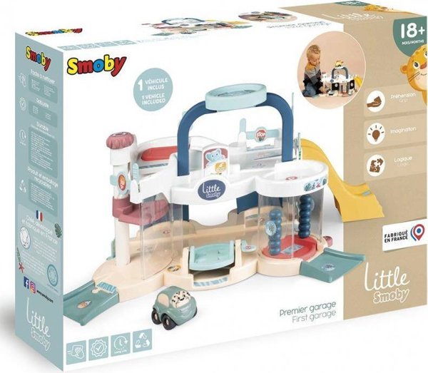 Smoby Little Vroom Planet Παιδικό Γκαράζ Αυτοκινήτων Με 1 Αυτοκινητάκι