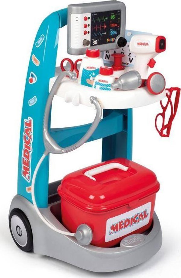 Smoby Ηλεκτρονικό Ιατρικό Καρότσι με 16 Αξεσουάρ για Παιδιά (3032163402077)