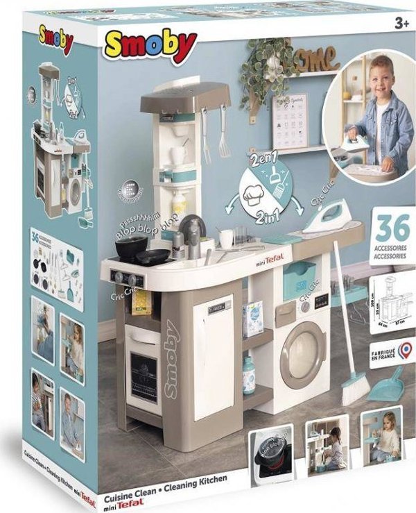 Smoby Mini Tefal Studio Παιδική Κουζίνα με Πλυντήριο και 36 Αξεσουάρ