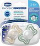 Chicco Πιπίλα Ηρεμίας Physio Light Σιλικόνης Lumi, 2-6 Μηνών, 2τμχ