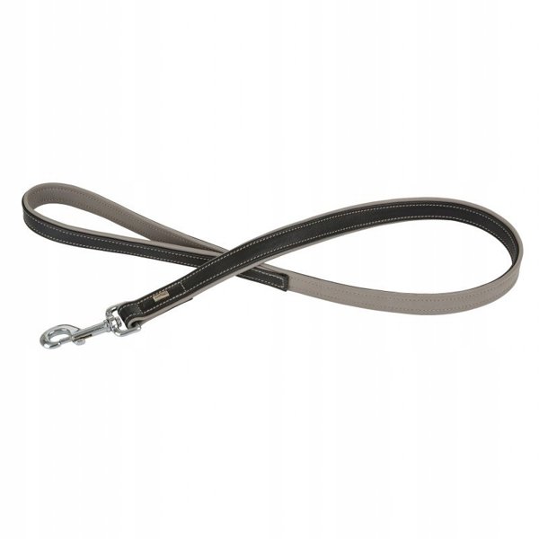 Δερμάτινο λουρί, S: 20 mm / 100 cm, μαύρο/γκρι