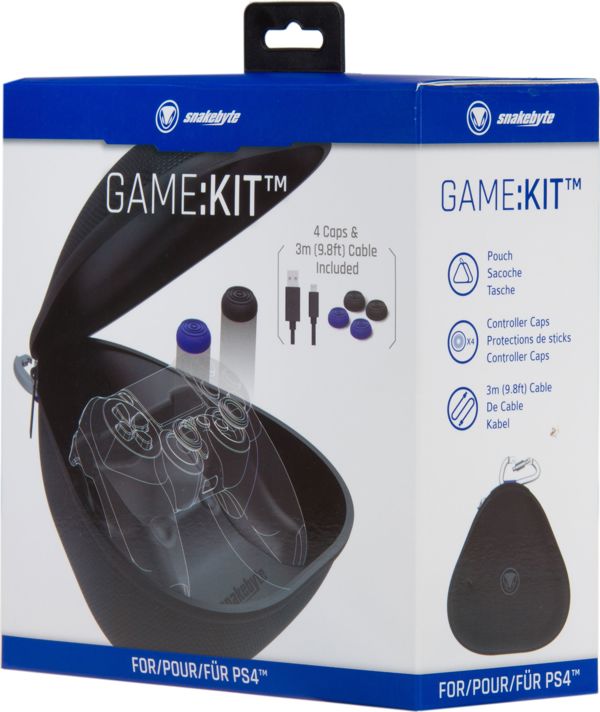 Snakebyte Game:Kit Σετ Αξεσουάρ για Χειριστήριο PS4 με Θήκη, Καλώδιο Φόρτισης και Καλύμματα Αναλογικών Μοχλών