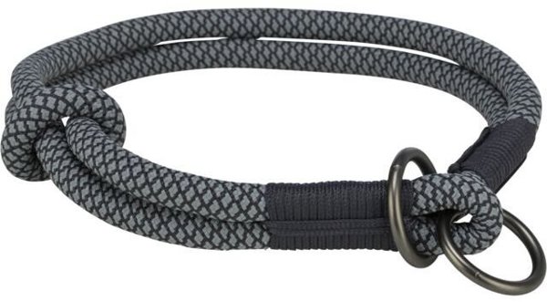 Soft Rope, σφιχτό κολάρο για σκύλους, μαύρο/γκρι, νάιλον, L: 50 cm/10 mm
