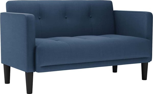 Sofa dwuosobowa niebieska 111 cm tkanina