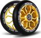 Soke Ρόδες για Πατίνι 110mm, ABEC 9, 88A, Αλουμίνιο, Χρυσές, 2 Τεμάχια