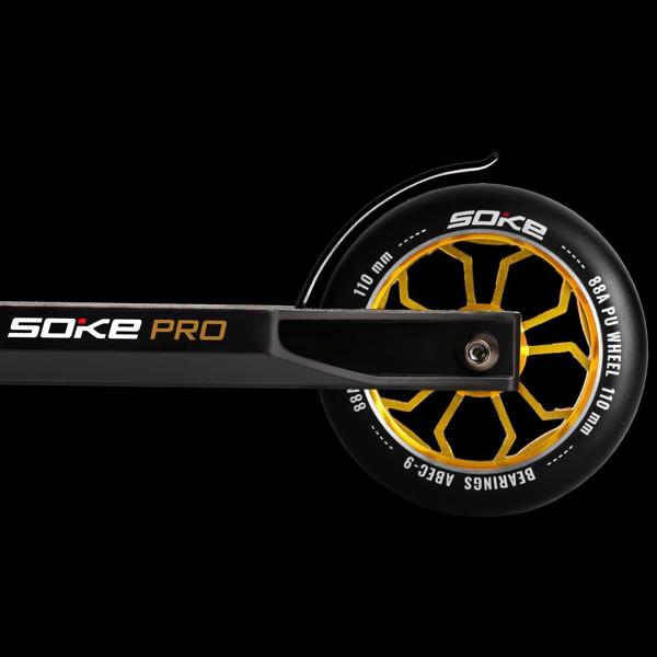 Soke Ρόδες για Πατίνι 110mm, ABEC 9, 88A, Αλουμίνιο, Χρυσές, 2 Τεμάχια