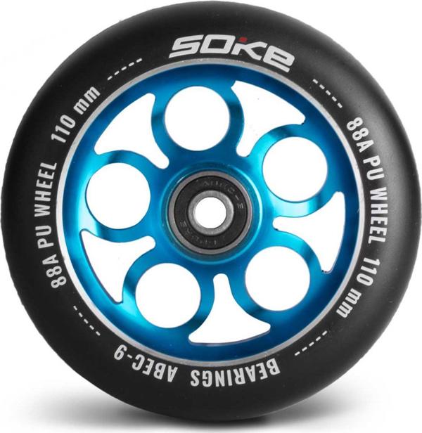 Soke Τροχοί για Stunt Scooter 110mm ABEC 9, 88A, Αλουμίνιο, Μπλε, 2 Τεμάχια