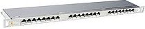 Solarix 19" patch panel 24 x RJ45 CAT6 STP με υποστηρικτική ράβδο 0,5U