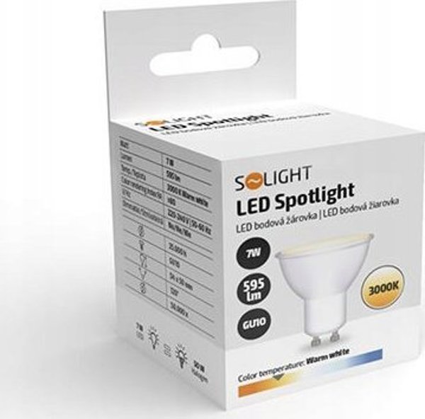 Solight WZ318A, 7 W, 50 W, GU10, 500 lm, 35000 h, Θερμό λευκό
