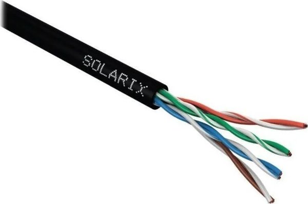 Solarix Καλώδιο Δικτύου CAT5E UTP PE Εξωτερικού Χώρου 100m, 99.97% Χαλκός, Υποστήριξη PoE, 1 Gb/s (SXKD-5E-UTP-PE)
