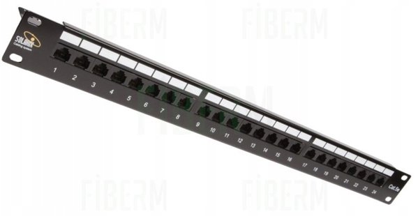 Solarix Solarix Patch panel 24 x RJ45 CAT5E UTP s vyvazovací lištou 1U SX24L-5E-UTP-BK-N
