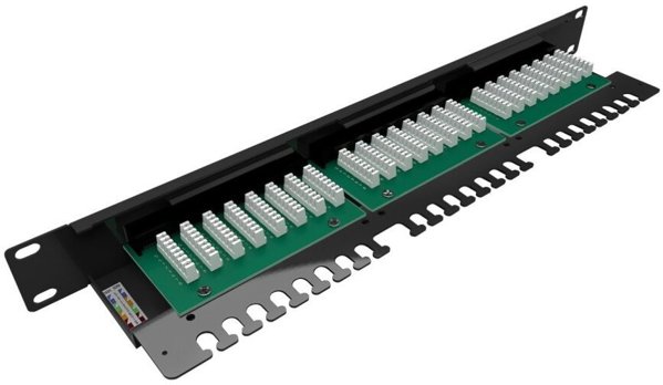 Solarix Solarix Patch panel 24 x RJ45 CAT5E UTP s vyvazovací lištou 1U SX24L-5E-UTP-BK-N