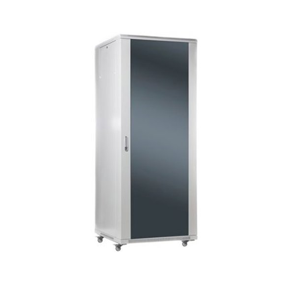 SOMI Networks | 42U, 19″ Freestanding Cabinet | 42U-60/80NAC | Gray | Max Load 800kg| Removable and Lockable Side Panels| Glass Doors| Unassembled | Depth: 80 cm
