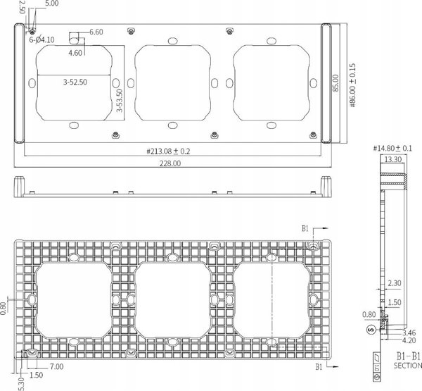 Sonoff Πλαίσιο για διακόπτη M5 80 τριπλό 3-φορές SONOFF M5-3C-80-FW (λευκό)