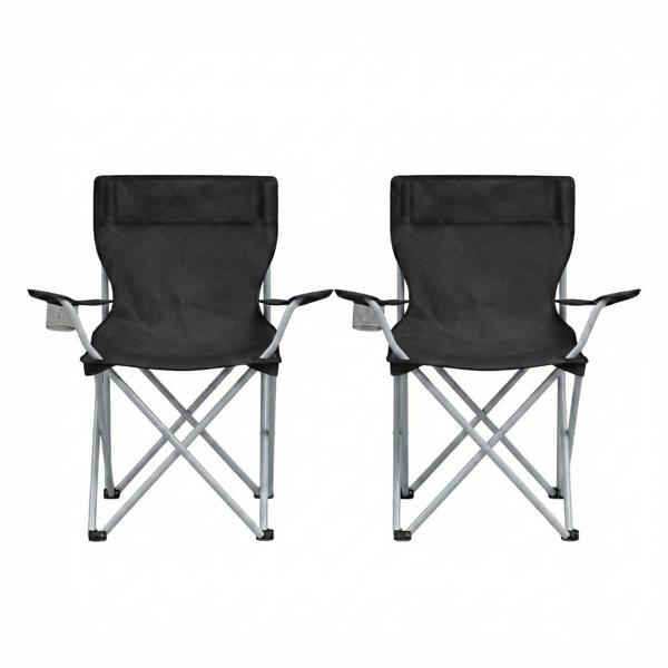Songmics Camping Chair Set of 2 Black 84x52x81cm (GCB01BK) (SNGGCB01BK)