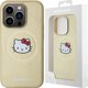 Θήκη Sourcing Hello Kitty MagSafe για iPhone 15 Pro 6.1" - Δερμάτινη με Κεφάλι Kitty, Χρυσή