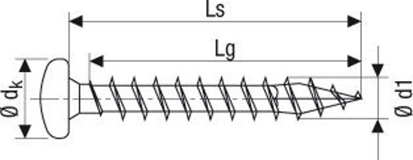 Spax Wkret leb polkulisty ocynk bialy 3.0x16mm HB TX mini (200)