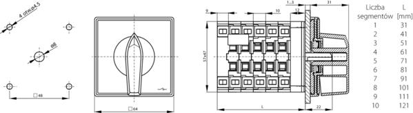 Spamel Αποζεύκτης 0-1 4P 25A για επιφάνεια SK25-2.8210P03