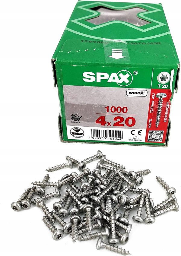 Spax wkret leb polkulisty (1000) ocynk bialy 4.0x20mm HB TX Mini