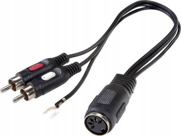 SpeaKa Professional SP-7869832 Phono / DIN-σύνδεση Προσαρμογέας ήχου Y [1x DIN-υποδοχή 5-πολ. - 2x Cinch-βύσματα] Μαύρο