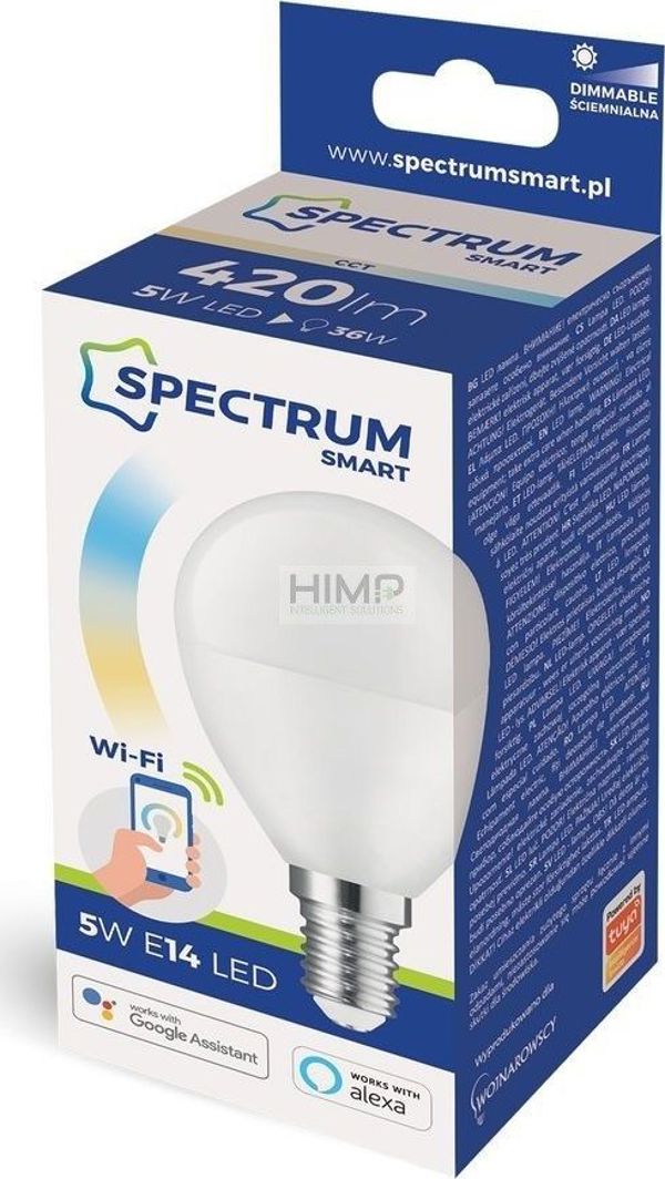 Spectrum Λάμπα LED Smart 5W E-14 Wi-Fi CCT Dimmable WOJ14414