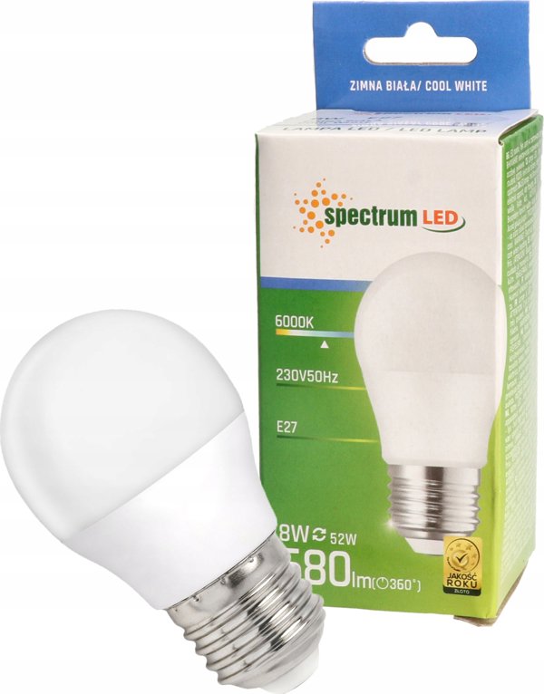 Λάμπα LED SpectrumLED Kulka E27 8W Ψυχρό Λευκό 230V