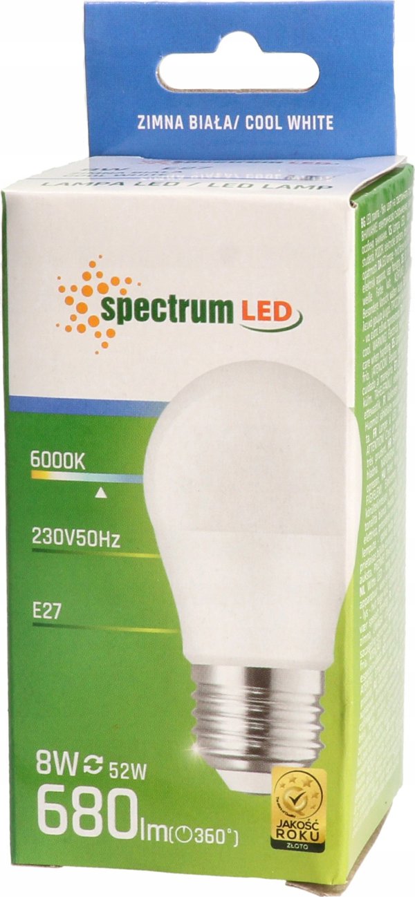 Λάμπα LED SpectrumLED Kulka E27 8W Ψυχρό Λευκό 230V