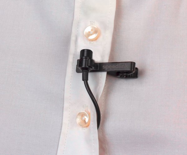 Speedlink Mikrofon SPES. zum Anstecken. Metalclip. schwarz retail