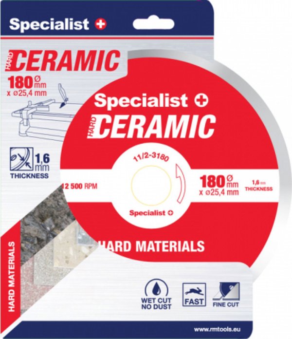 Specialist+ Δίσκος διαμαντιών CERAMIC 180x25,4/8x1,6 mm