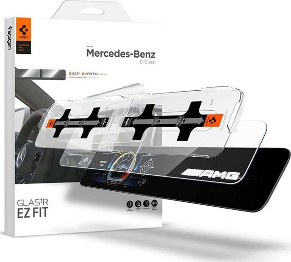 Σέτ γυαλιού Spigen tempered "EZ FIT" για MERCEDES E-CLASS 2020 / 2021 8809756648984