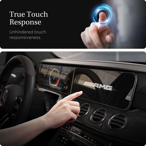 Σέτ γυαλιού Spigen tempered "EZ FIT" για MERCEDES E-CLASS 2020 / 2021 8809756648984