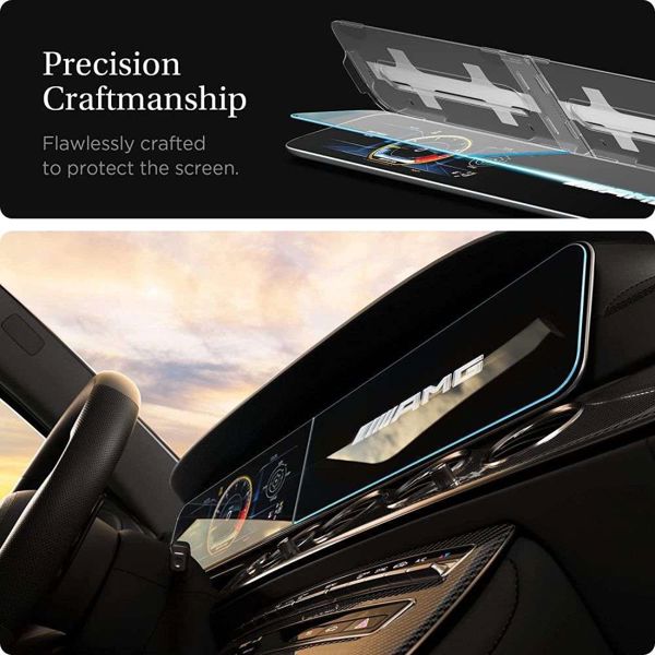 Σέτ γυαλιού Spigen tempered "EZ FIT" για MERCEDES E-CLASS 2020 / 2021 8809756648984