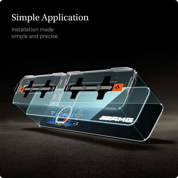Σέτ γυαλιού Spigen tempered "EZ FIT" για MERCEDES E-CLASS 2020 / 2021 8809756648984