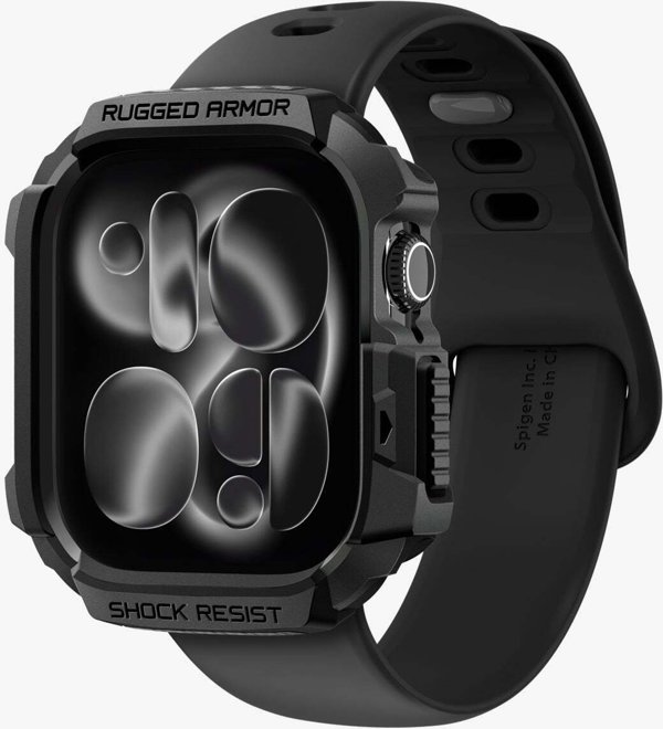 Spigen Rugged Armor 2, matte black - Apple Watch 11 46mm