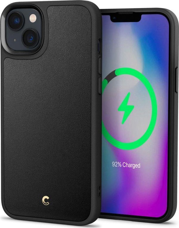 Θήκη Spigen Cyrill Kajuk MagSafe για iPhone 14 Plus - Δερμάτινη PU, Μαύρη