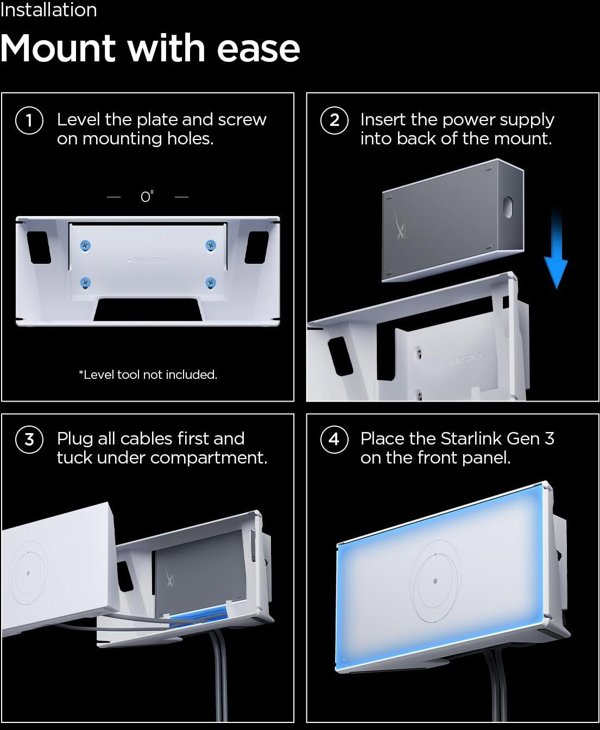 Spigen Wall Mount STL310, white - Starlink (3rd Gen)