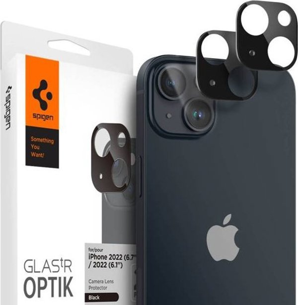Spigen Optik.tr Προστατευτικό Κάμερας για Apple iPhone 14 / 14 Plus - Μαύρο, Γυαλί 9H, 2 Τεμάχια